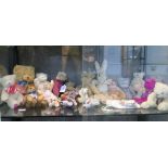 Nineteen teddy bears by Seymour Mann, Paulines, Hermann, Canterbury, Rive and a Hamilton rabbit