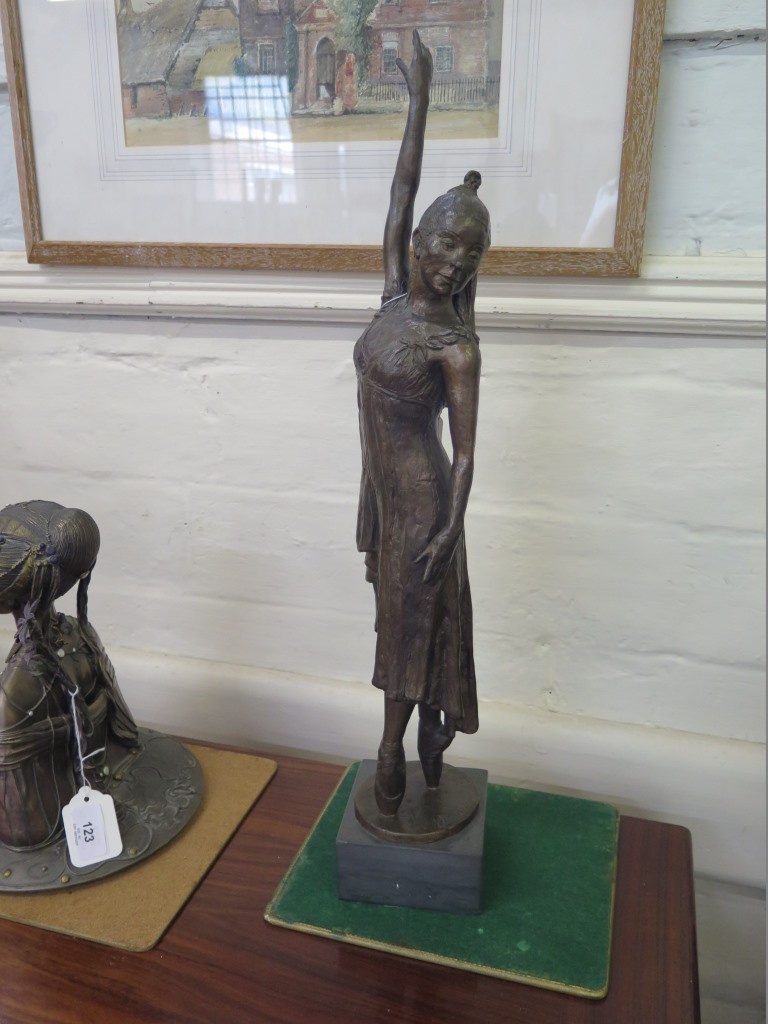 Nathan David (1930 - 2017) Figure of Margot Fonteyn dancing in the character of 'Ondine' Bronze on a