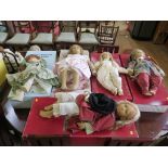 Five Annette Himstedt Dolls, 59cm to 67cm, in original lidded boxes (5)