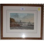 George Barret, Jr. (1767 - 1842) The Thames, Looking towards Nine Elms watercolour signed and