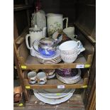 Various gilded tea and coffee wares, meatplates, vases and other ceramics