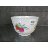 A Chinese Republic famille rose bowl, depicting fruit, with six character seal mark, 13 cm diameter