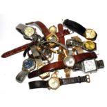 Twelve men's watches and seven ladies wrist watches