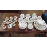 A Royal Doulton Larchmont pattern part tea and dinner service (43 pieces) and a Noritake part coffee