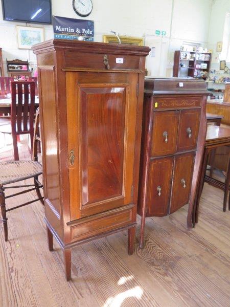 A mahogany Maturatum cigar cabinet, with frieze drawer and cupboard door on square tapering legs, 49
