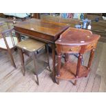 A stained wood lady's secretaire, the hinged top opening to a leather inset surface and pigeonholes,