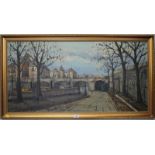 Cartier A Parisian bridge in Autumn oil on canvas signed 50 x 100 cm Provenance: presented to