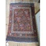 A small Oriental mat, with repeat boteh within a floral border, 94 x 61 cm