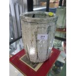 A Bernard Leach Pottery vase, by Trevor Corsar, of cylindrical facetted form with a cream glaze,