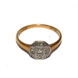 An Edwardian diamond posy ring set in 18 carat gold and platinum