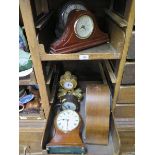 Six various table clocks, some quartz