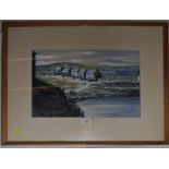 Paul Speed Craster, Northumberland watercolour and white signed and dated 1972 26 x 41 cm