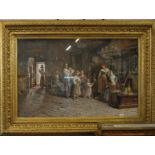 Publio De Tommasi (1849 - 1914) Grandma's Birthday watercolour signed P De Tommasi Roma 70 x 109 cm