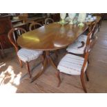 A set of four Victorian balloon back dining chairs, with cabriole legs, another pair similar, and