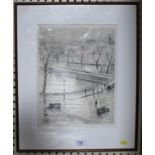 After Albert Marquet Eau Forte Pont Neuf, Paris etching signed in the print and bears labels on