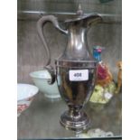 A silver plated wine ewer