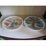 Two Scottish Highland Pottery porcelain plates depicting Summer no.130 and Autumn no.145 from a