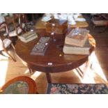 A pair of George III mahogany D-end tables, formerly parts of a dining table, with square tapering