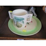 An Aynsley bone china serving plate with cottage garden design, a 'Wild Tudor' design vase, a