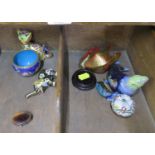 Seven pieces of cloisonne including animal figures and other ornaments