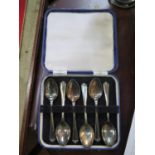 A boxed set of six plated teaspoons