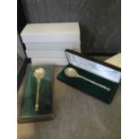 A boxed collection of six John Pinches commemorative Christmas silver spoons