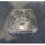 A highly decorative Continental silver table snuff box