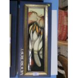 A Moorcroft Pottery plaque, La Garenne, signed and dated by Emma Bossons 28.10.06, 41.5 x 10.5 cm