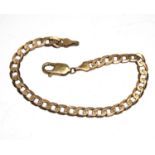 A 9 carat gold flat link bracelet