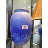 A Ruskin Pottery vase, with blue crystalline glaze, 22.5 cm high, impressed marks dated 1930 with W.
