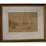 Sir Walter W. Russell (1867 - 1949) 'Bygone Blakeney' watercolour signed and dated '36 in pencil