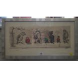 After Boris O'Klein 'Necessite Fait Loi!' and 'Comme nos Maitre' hand coloured etchings signed and