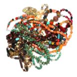 A bag of assorted costume jewellery