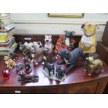 Various figures of Staffordshire Bull Terriers, including Leonardo Collection, George Williams,