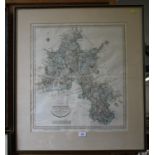 After C & J Greenwood, a map of the county of Southampton, later hand coloured engraving, 57 x 69