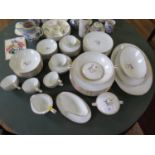A Noritake Diana pattern dinner service, including sauce boat and serving dishes, 56 pieces