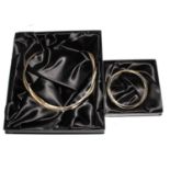 A Haviland silver triple thread necklace and a similar bangle, each with original box