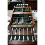 A canteen of Old Hall stainless steel cutlery for twelve place settings