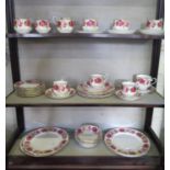 A Royal Albert Old English Rose pattern part tea and dinner service, 42 pieces