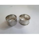 Two silver napkin rings
