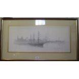 William Geldart Cutty Sark in the docks at Liverpool reproduction print signed artist's proof in
