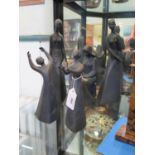 Five Royal Doulton black basalt figurines, Tranquillity, Mother and daughter, Peace, Sympathy, and