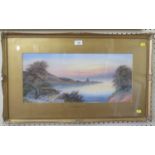 F. Welldon Dawn near Lands End, Cornwall watercolour signed 24.5 x 55 cm