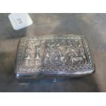 A white metal cigarette case (possibly Turkish)