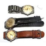 Three vintage gentlemen's wristwatches, only one working (3)