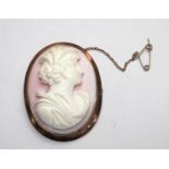 A 9 carat gold framed cameo