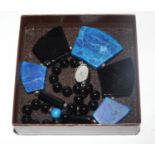 A lapiz lazuli and black onyx necklace