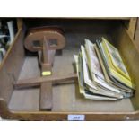 A Holmes type stereoscope, and various viewing cards (mostly topographical and zoo related)