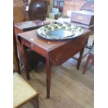 A George III style mahogany Pembroke table, with frieze drawer on square section legs, 83 cm wide