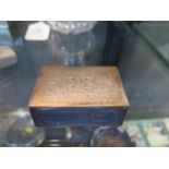 A large silver matchbox holder, one side with engraved initials, 7.5 cm wide